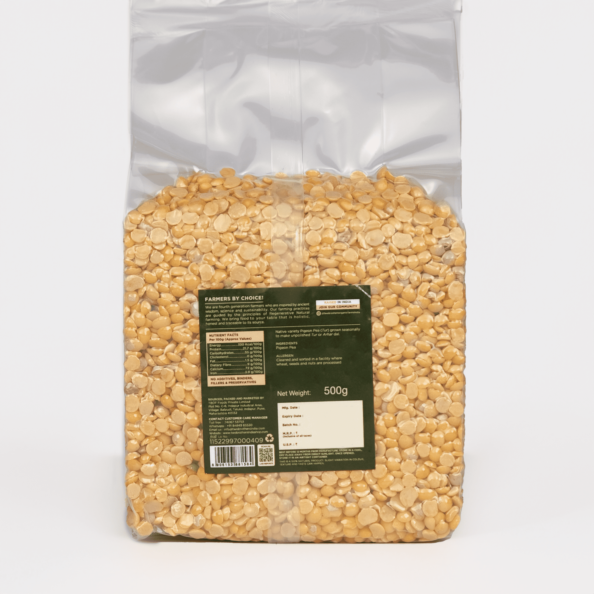 Two Brothers Tur Pigeon Pea Dal Unpolished DesiVariety 500 G