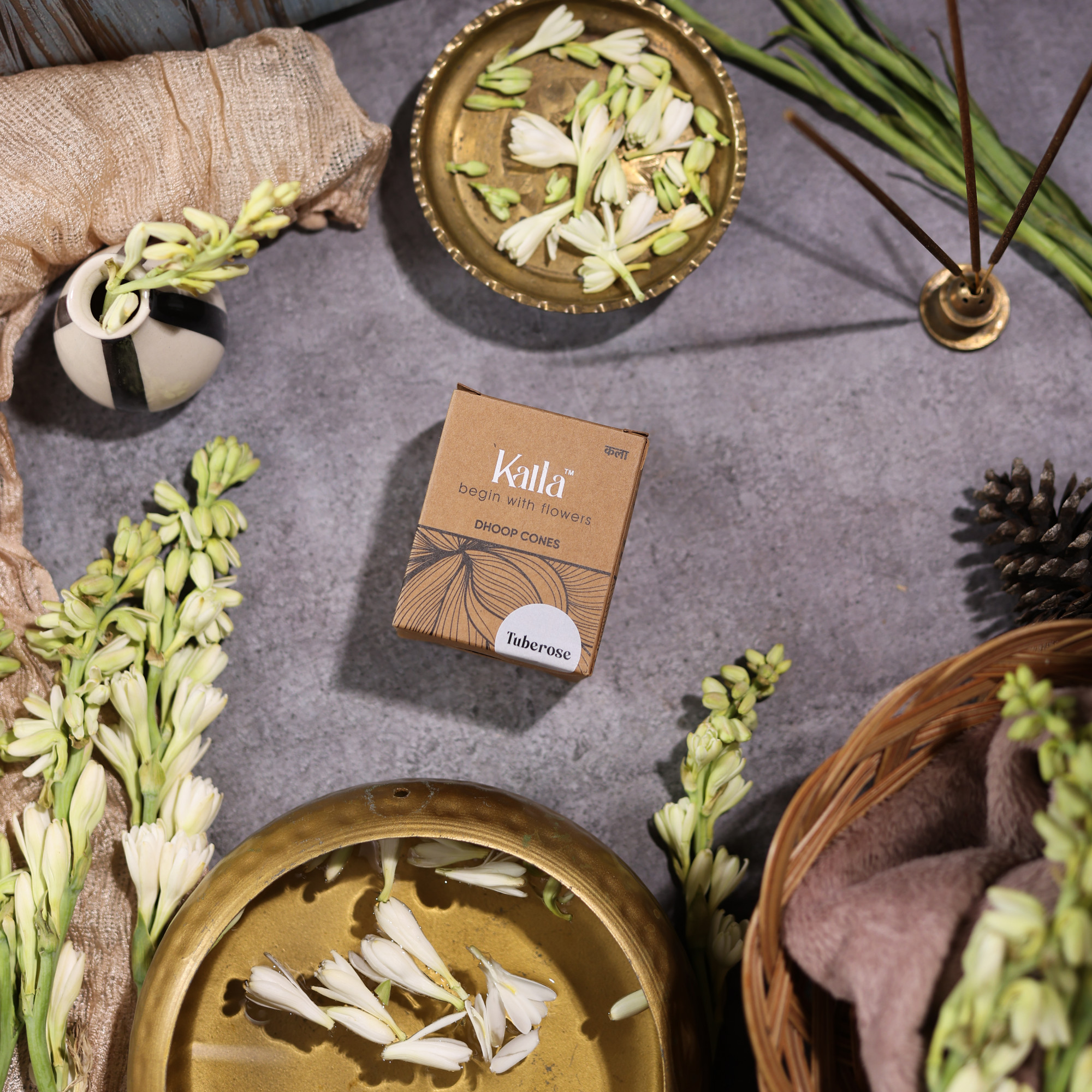 Kalla Tuberose Dhoop Cones 40u - 100 Gm