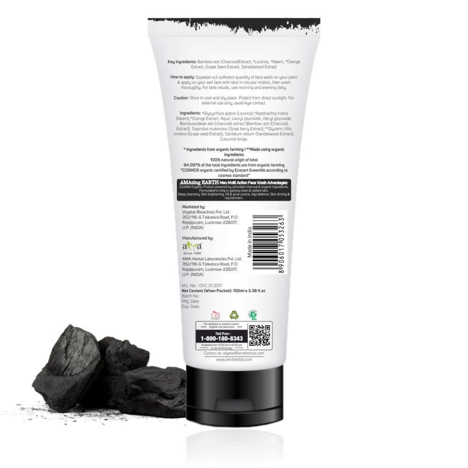 Organic Activated Charcoal Face Wash