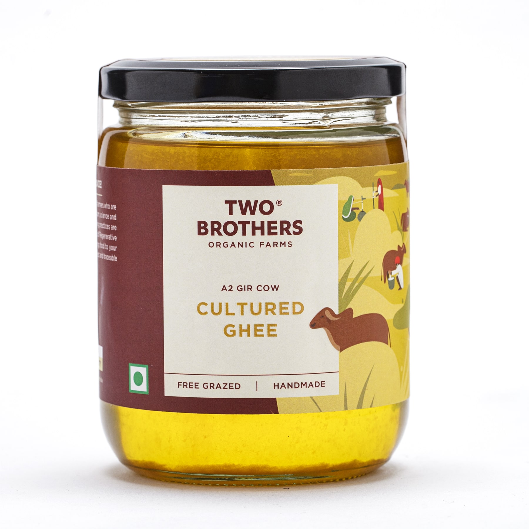 Two Brothers A2 Cultured Cow Ghee 500 ml Desi Gir Cow Bilona Ghee