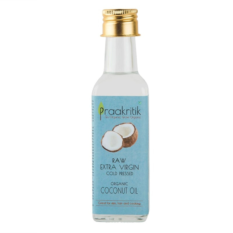Praakritik Organic EV Cold Pressed Coconut Oil 100ml Skin Digestion Oral Health