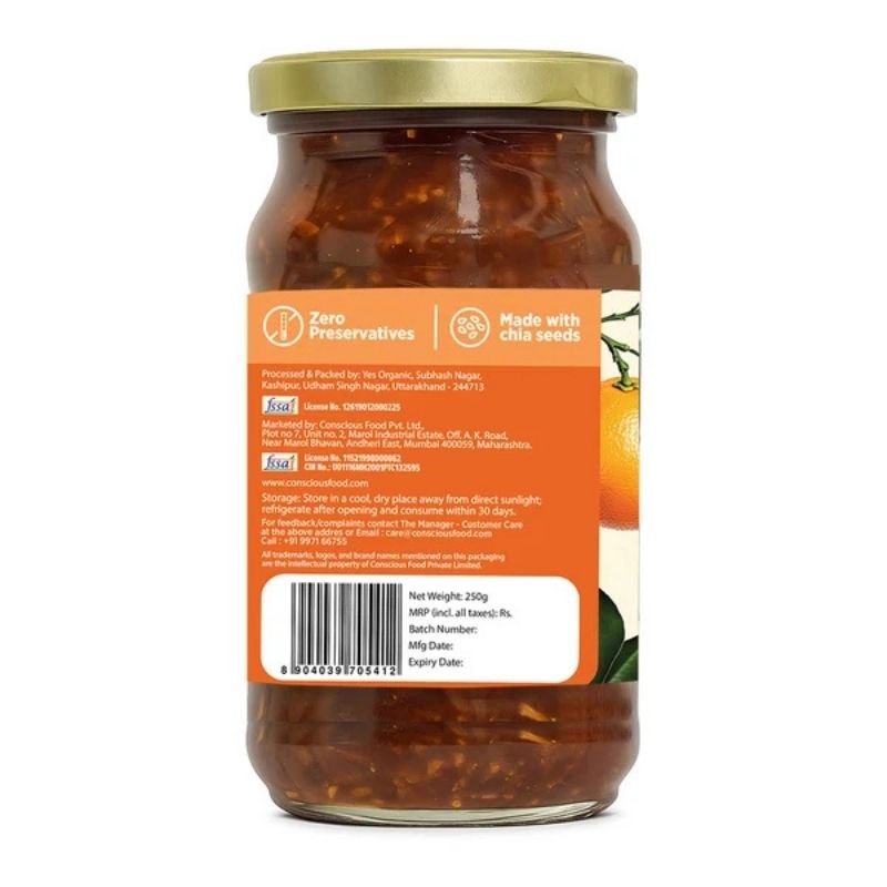Conscious Food Orange Marmalade - 250 Gm