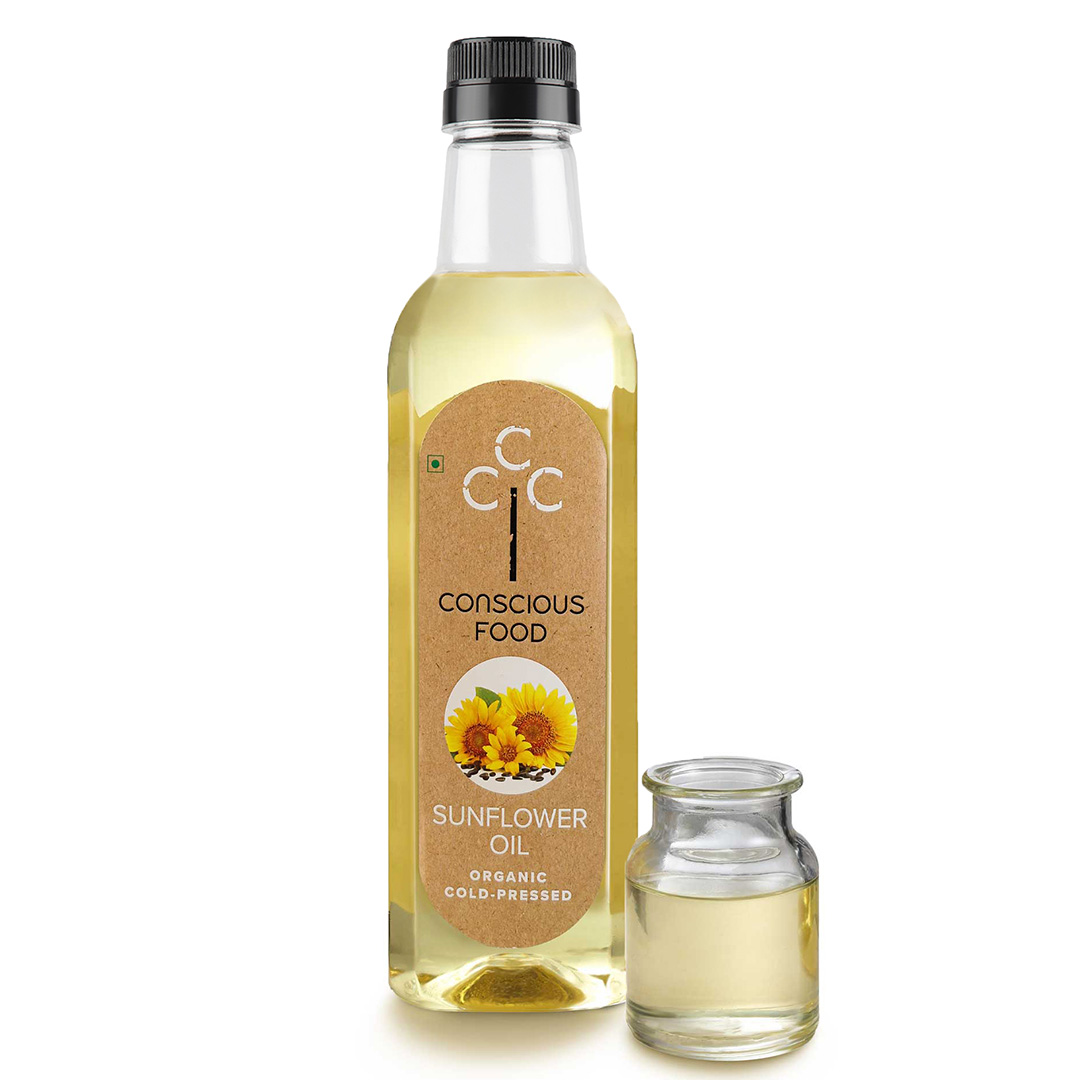Conscious Food Cold Pressed Sunflower Oil - 1 Ltr