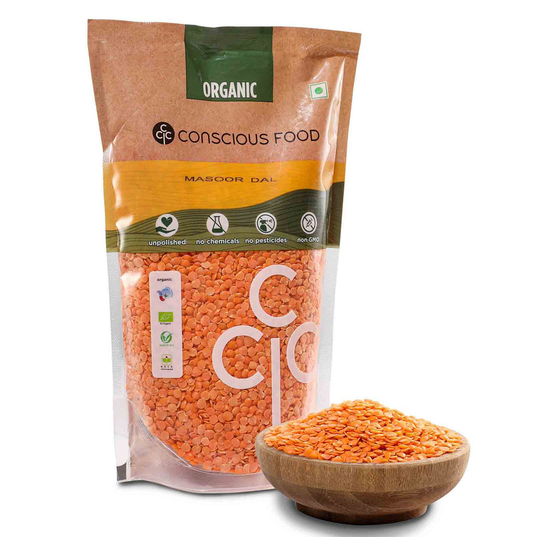 Conscious Food Red LentilMasoor Dal - 500 Gm