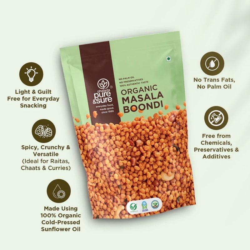 Pure Sure masala boondi ingredients label organic certified