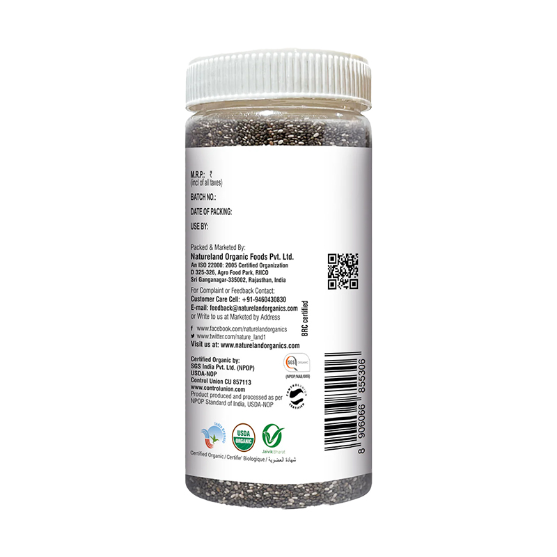 Natureland Chia Seeds Raw - 300 Gm