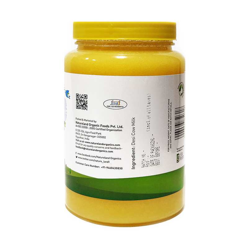Natureland Premium Cow Ghee - 1 Ltr Traditional Bilona Method