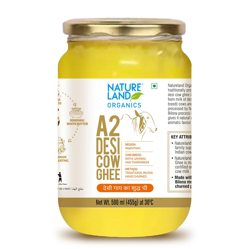 Natureland A2 Cow Ghee 500ml Traditional Bilona Ghee