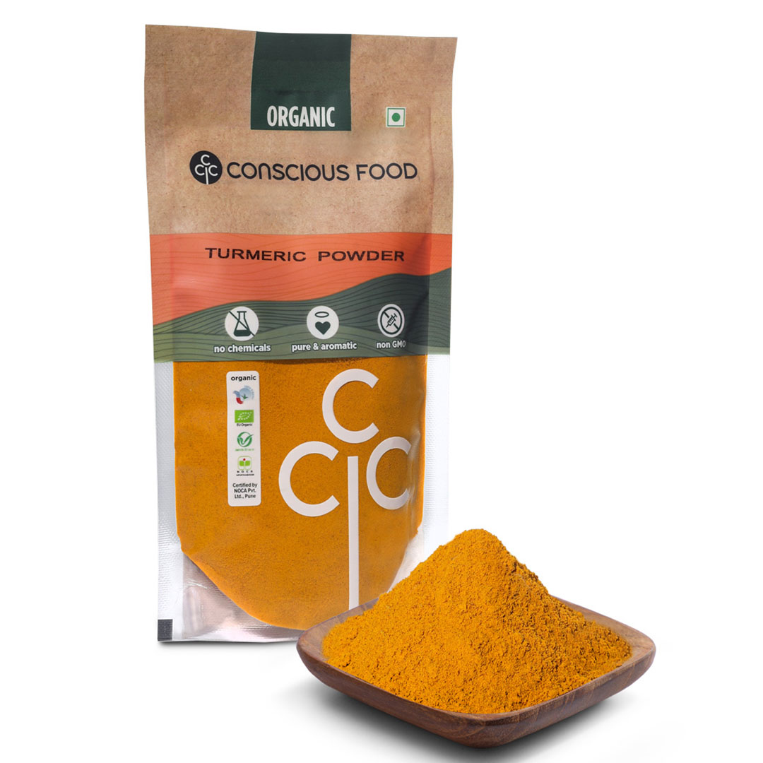 Conscious Food Organic Turmeric PowderHaldi High Curcumin 100g