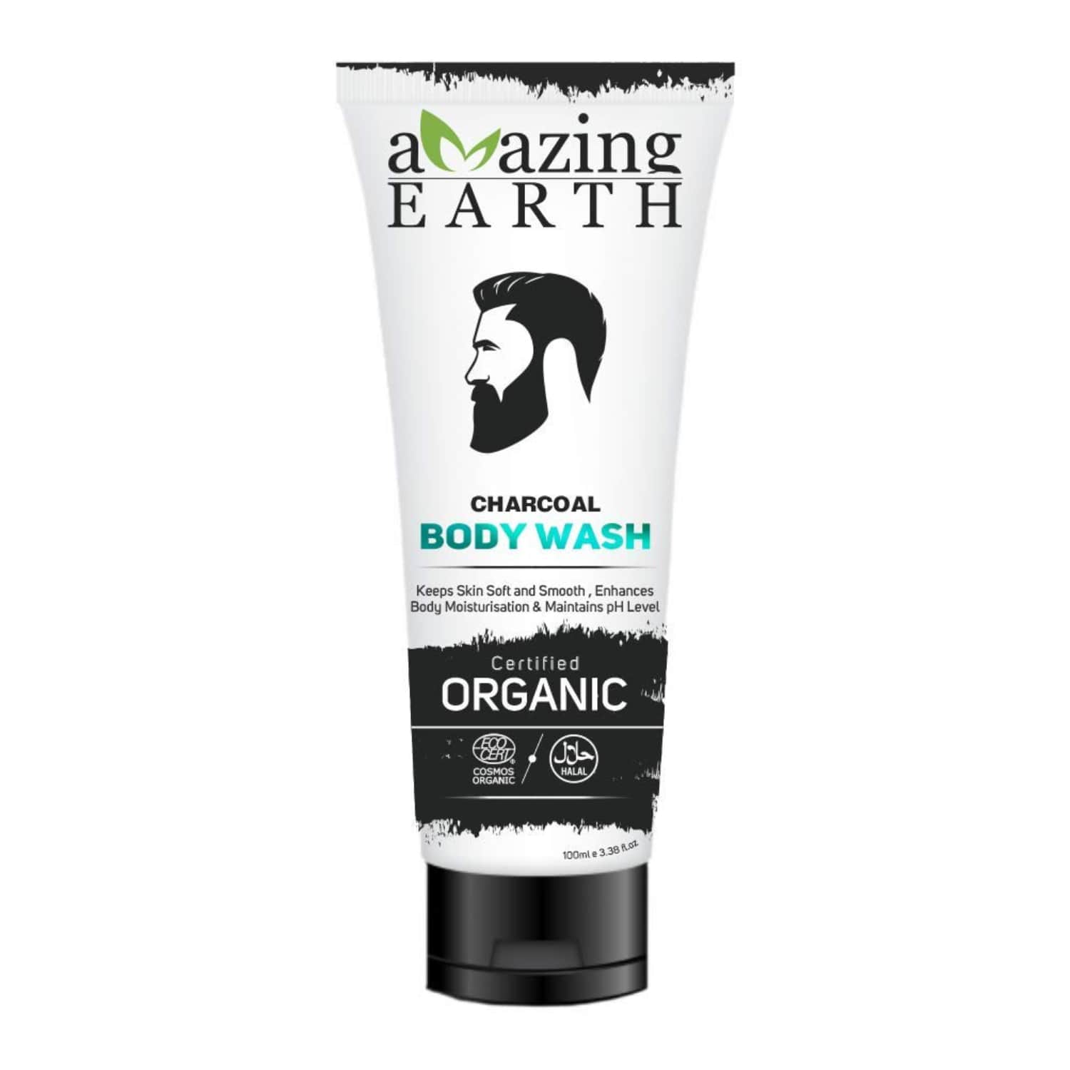 AMAzing Earth Organic Charcoal Body Wash for Men 100ml - Pollution and Oil Control