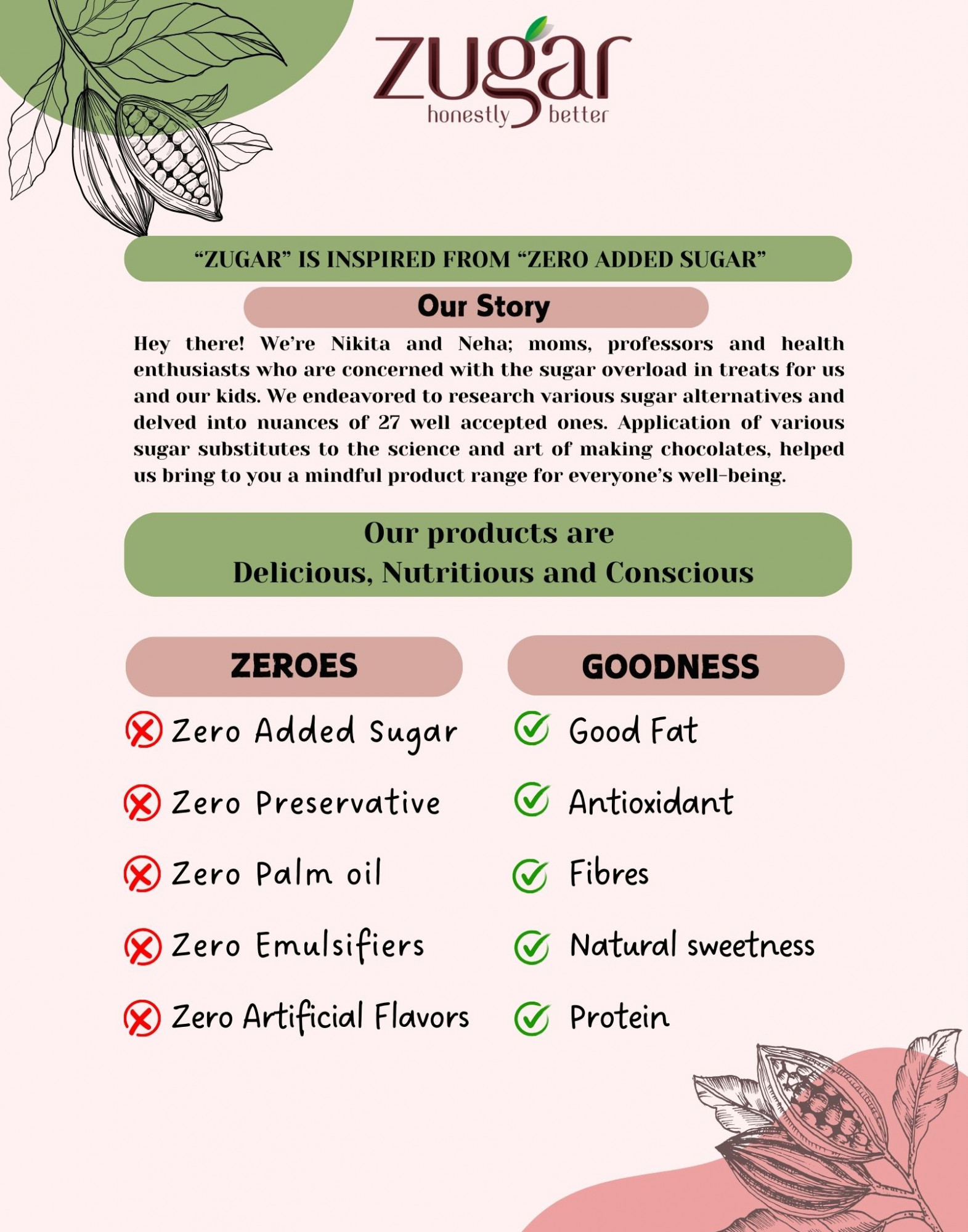 Zugar 49 Hazelnut Dark Chocolate 20g Zero Added Sugar Sweetened with Monk Fruit