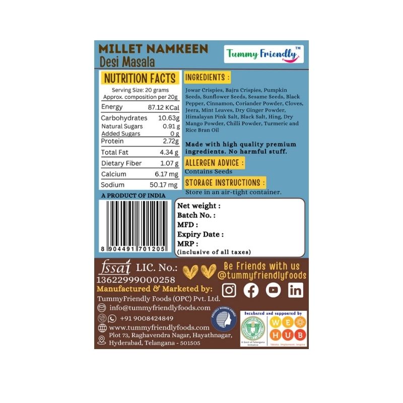 TummyFriendly Roasted millet namkeen tf desi masala - 70 gm