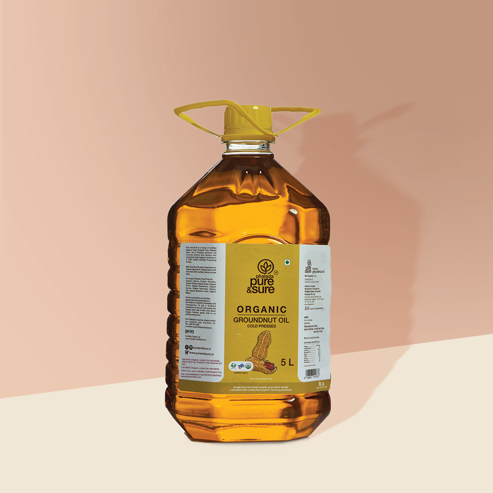 Pure Sure Organic Groundnut Oil - 5 Ltr