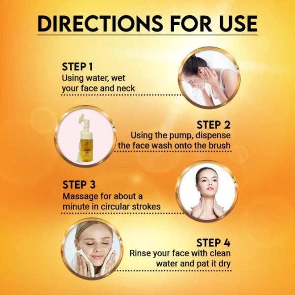 Orange marigold mild foaming face cleanser with silicon brush - 100 ml