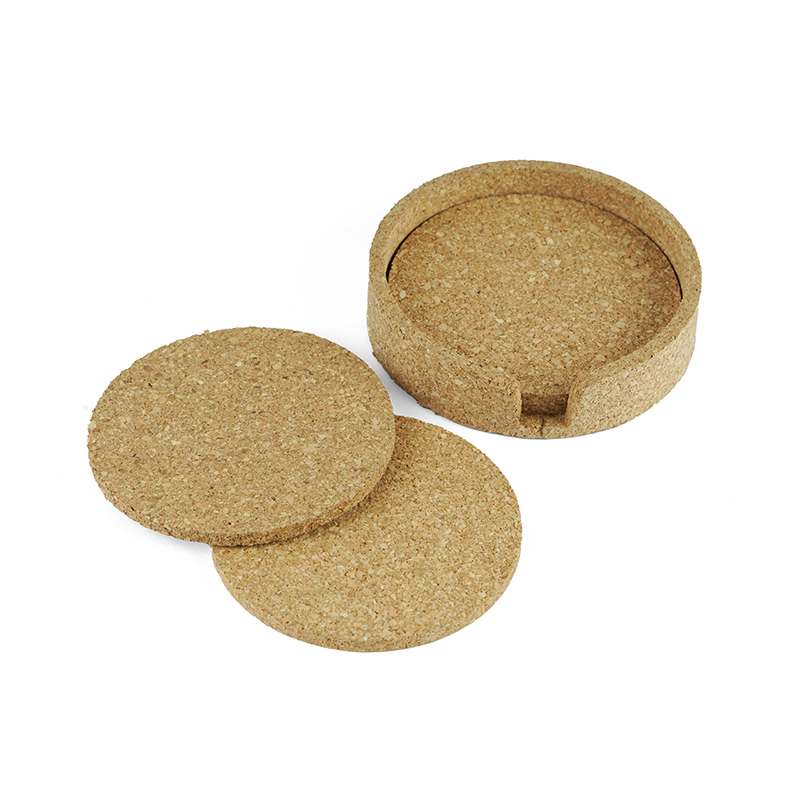 Cork Tea Coaster Regular With Stand Set Of 4 - 1 U
