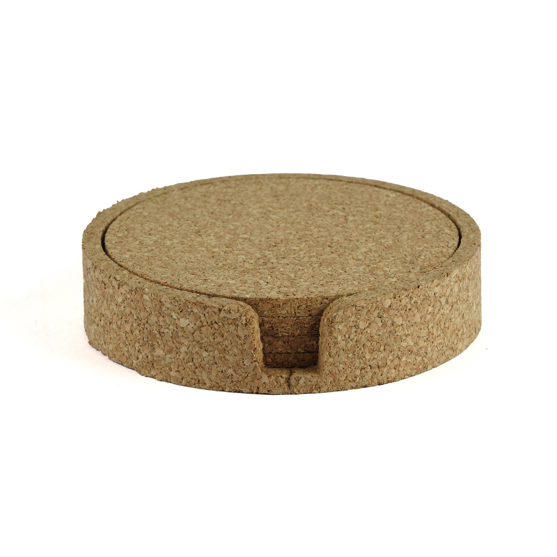 Cork Tea Coaster Regular With Stand Set Of 4 - 1 U