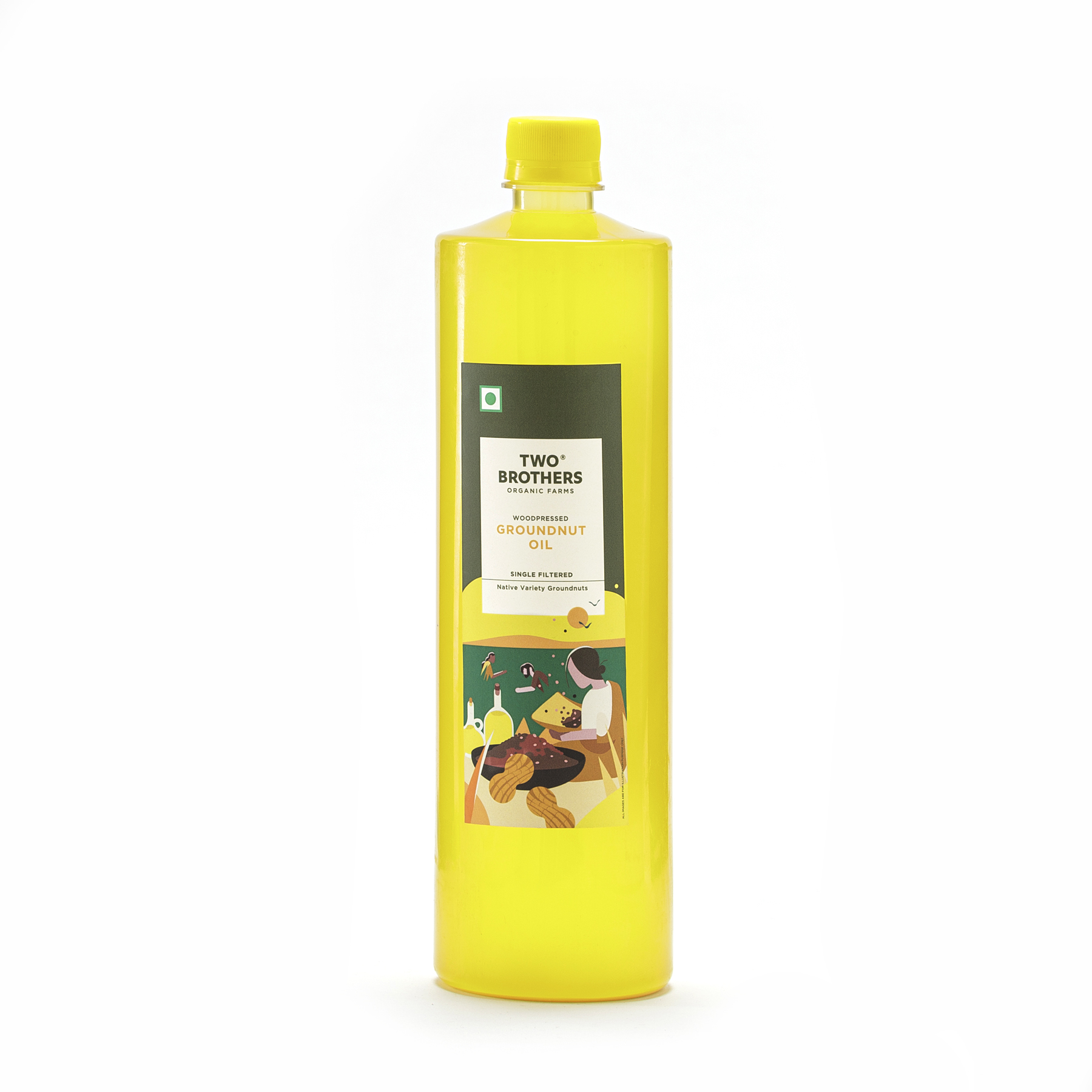 Two Brothers Peanut Oil Wood-Pressed Single-Filtered 1Ltr Plastic Bottle