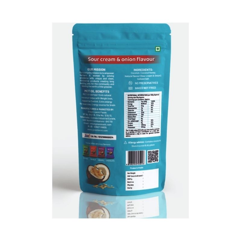 Coconut Chips Sour Cream Onion - 90 Gm