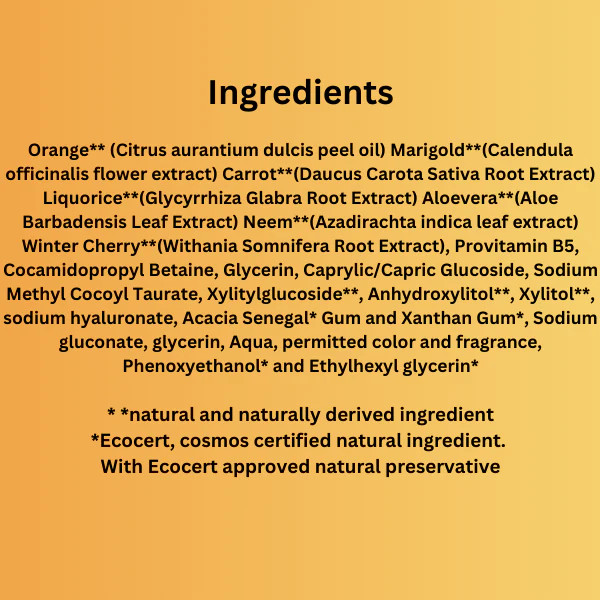 Orange marigold mild foaming face cleanser with silicon brush - 100 ml