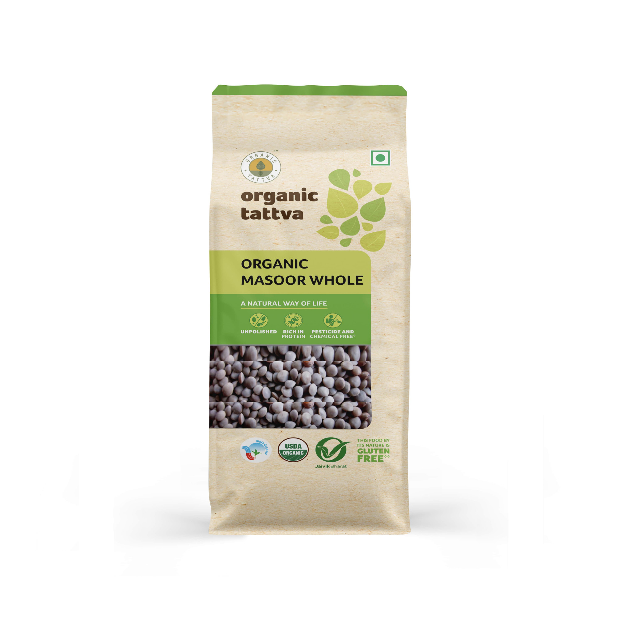 Organic Masoor Whole 500g