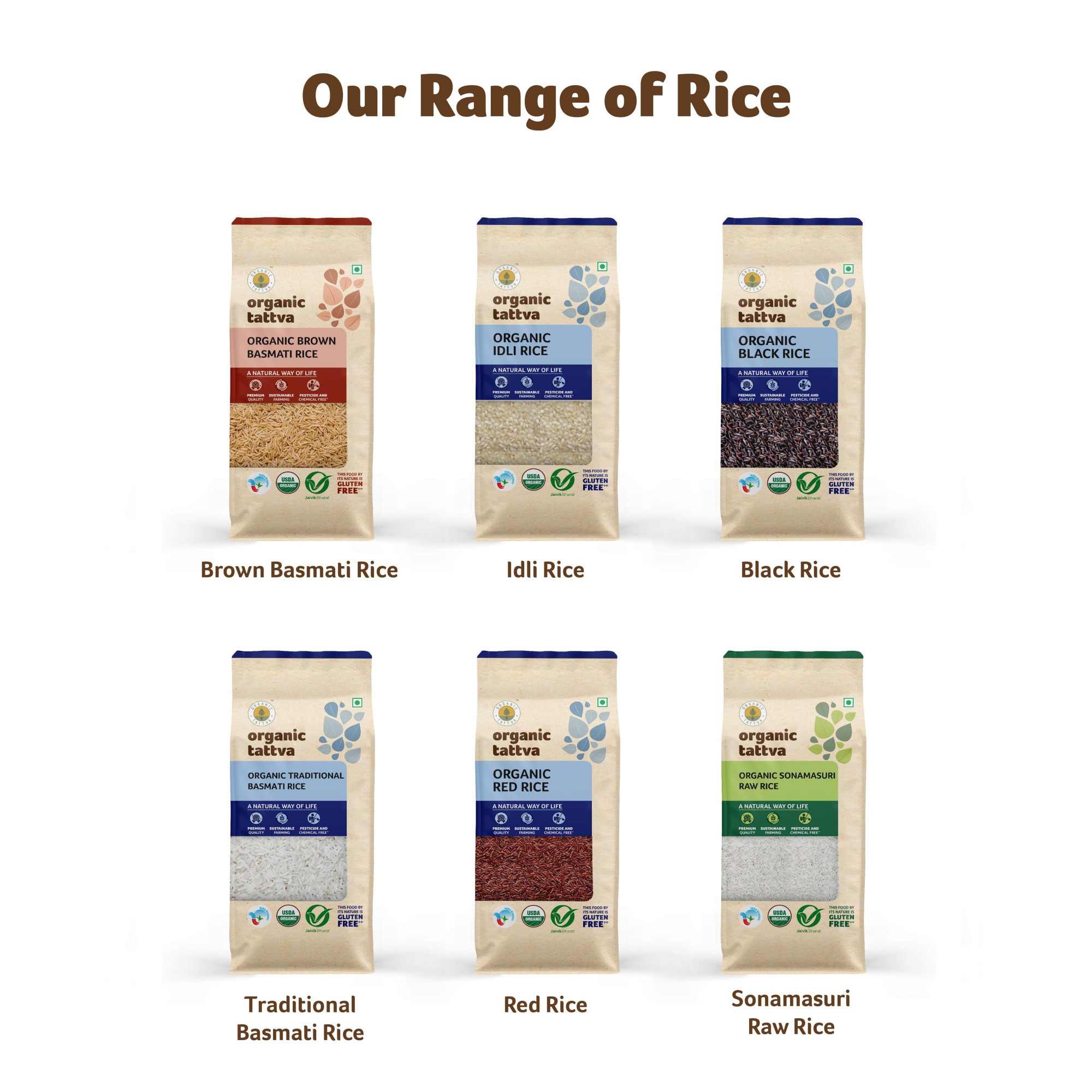 Organic Sonamasuri Rice Brown 1kg