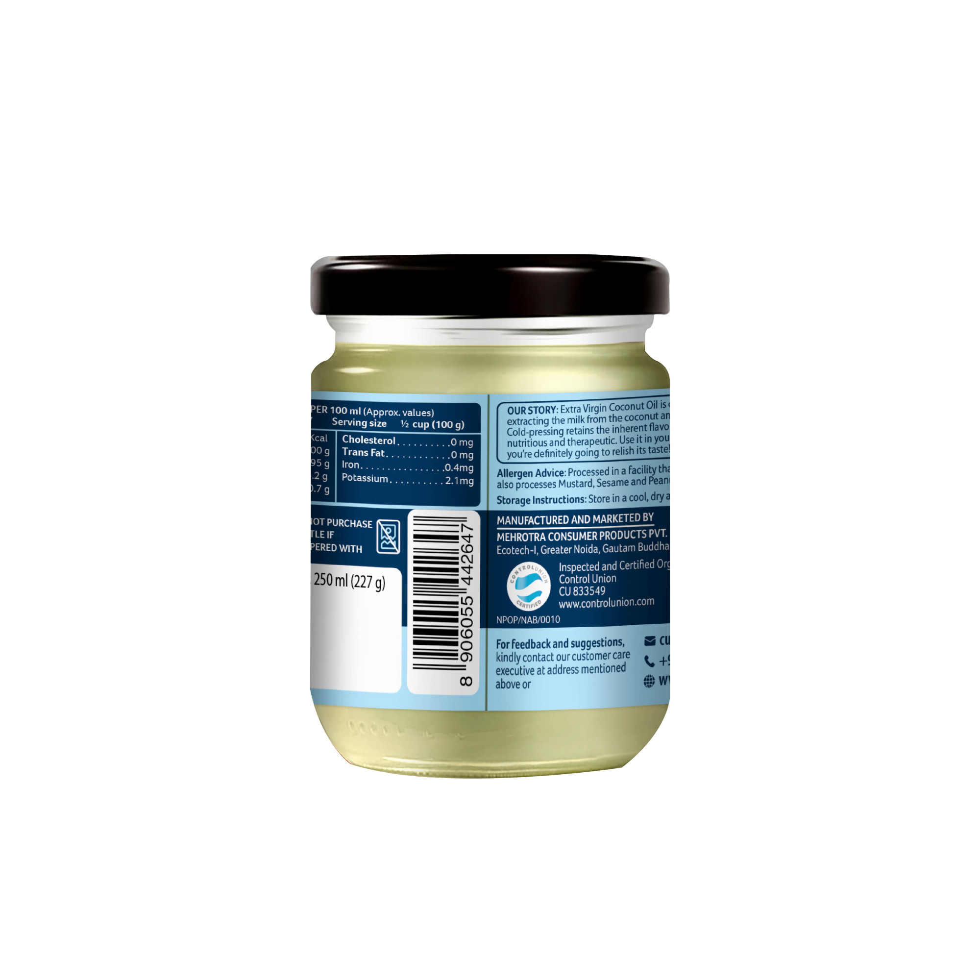 Organic Extra Virgin Coconut Oil250 ml