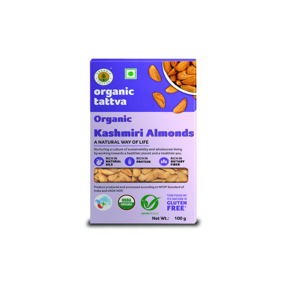 Organic Kashmiri Almonds 100g