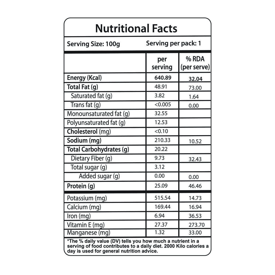 Organic Kashmiri Almonds 100g