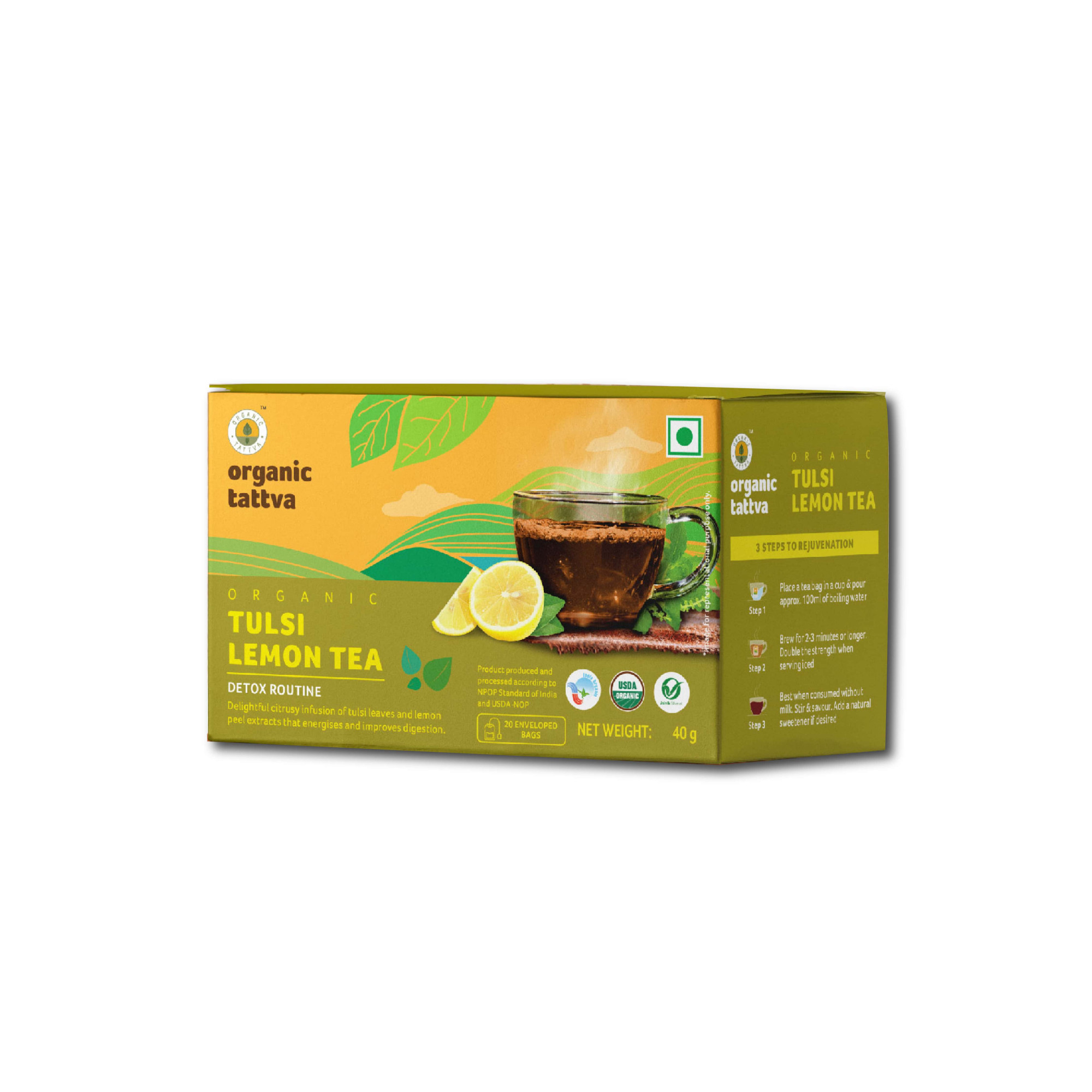 Organic Tulsi Lemon Tea 20 teabags 40g