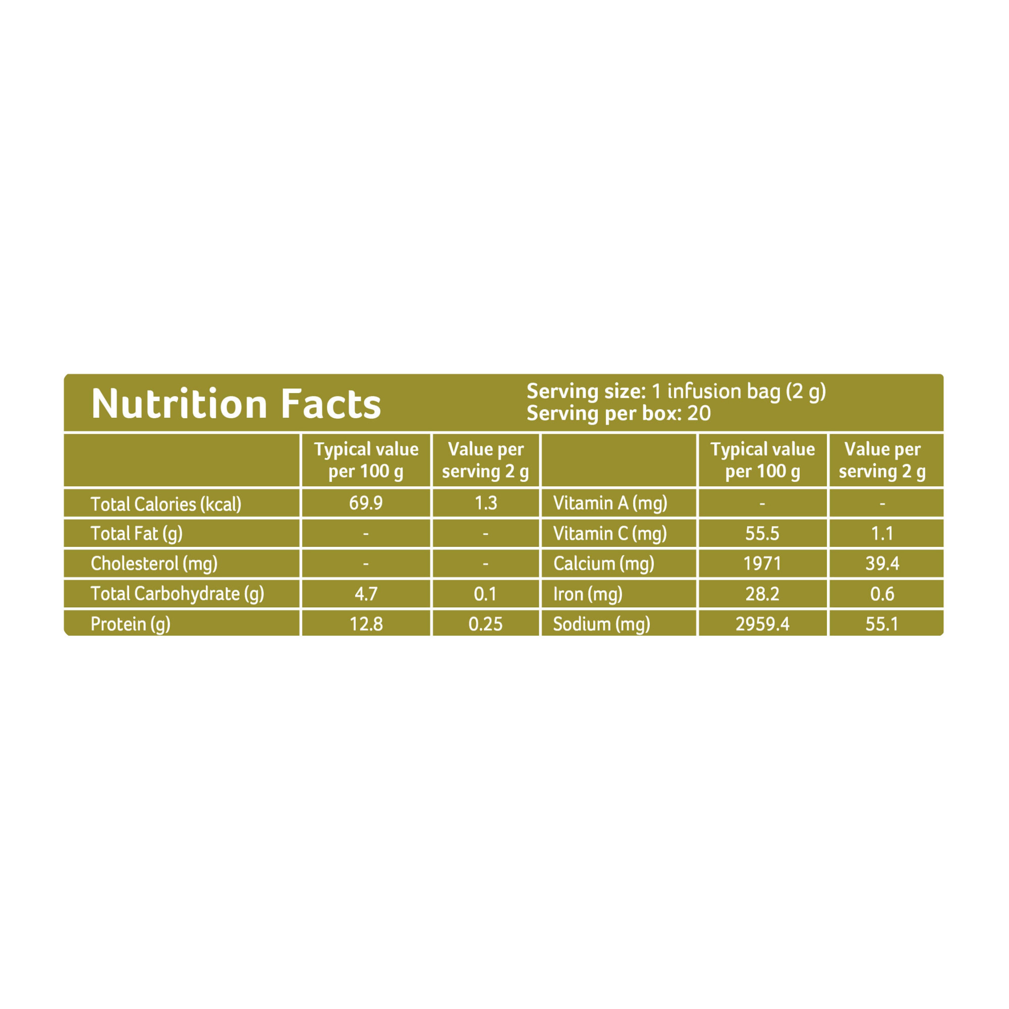 Organic Tulsi Lemon Tea 20 teabags 40g