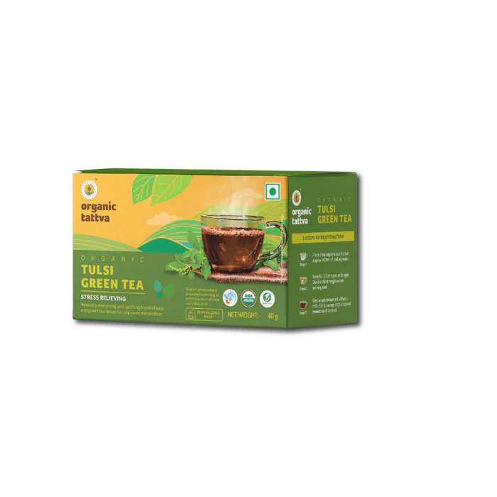 Organic Tulsi Green Tea 20 Teabags - 40 Gm