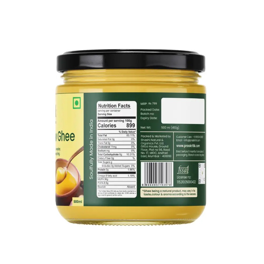 Praakritik Everyday Pure Cow Ghee - 500 Ml