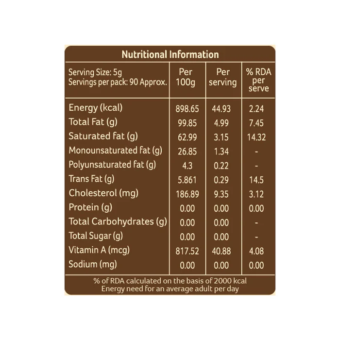 Natural Tattva A2 Cow Ghee - 500 Ml Traditional Bilona Method