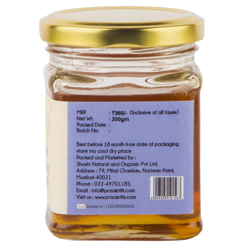 Praakritik Natural Adivasi Honey Organic Natural Unpasteurized Unfiltered  Raw from Wild Indigenous Bees  200gm