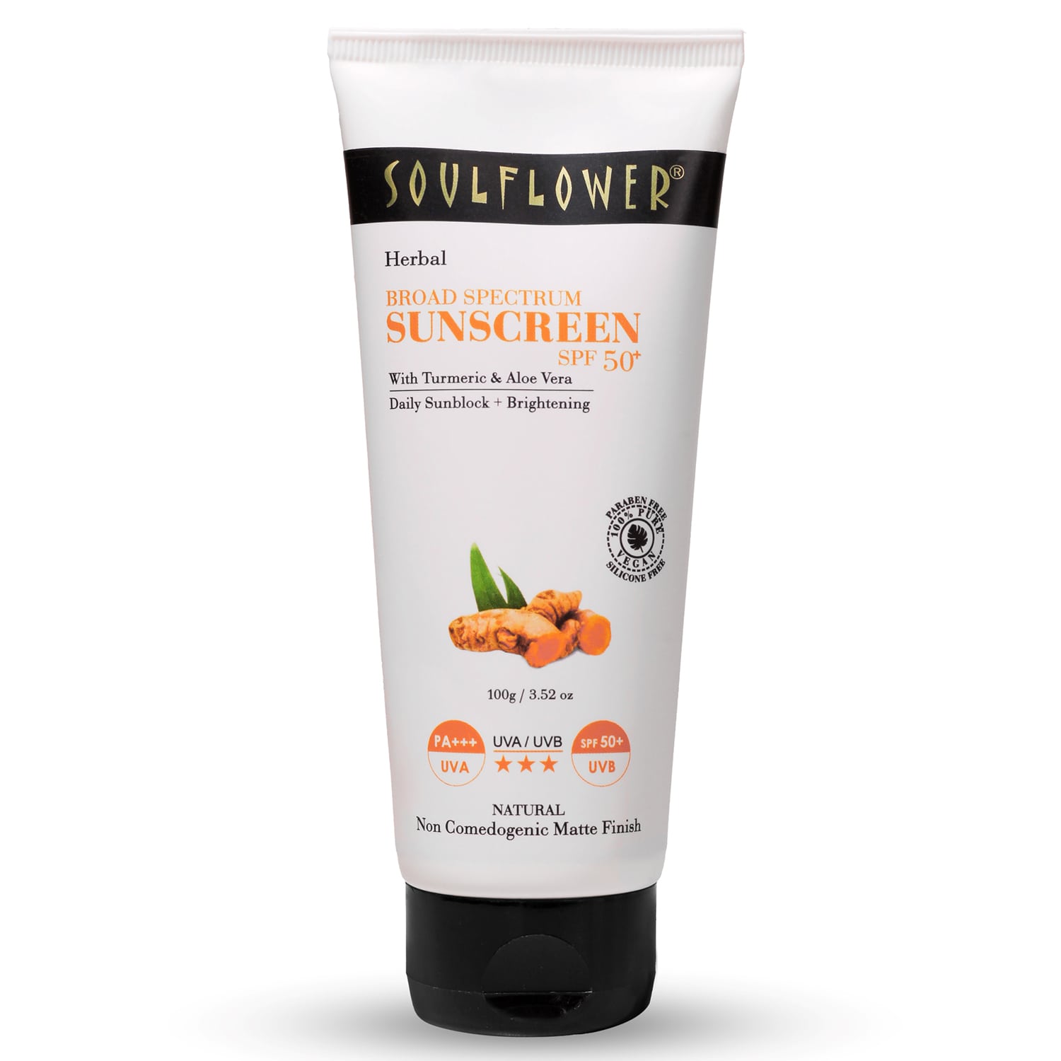 Soulflower Herbal Broad Spectrum Sunscreen SPF 50 with Turmeric 100g