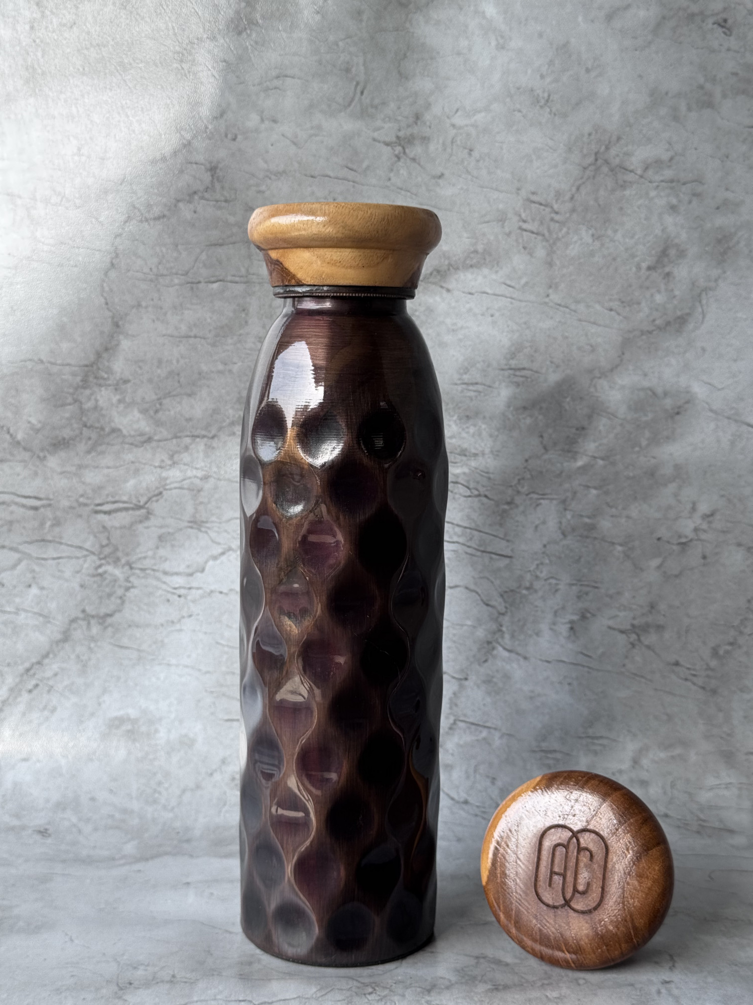 Ac Ayurveda Antique Diamond Copper Bottle 1000 Ml - 1 U