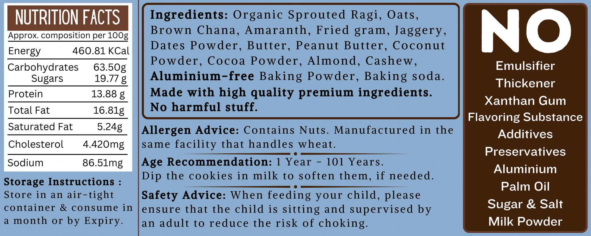 TummyFriendly Foods Millet Cookies Oats And Chocolate - 75 Gm