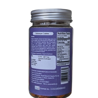 Praakritik Natural Barbeque Cashew - 100 Gm