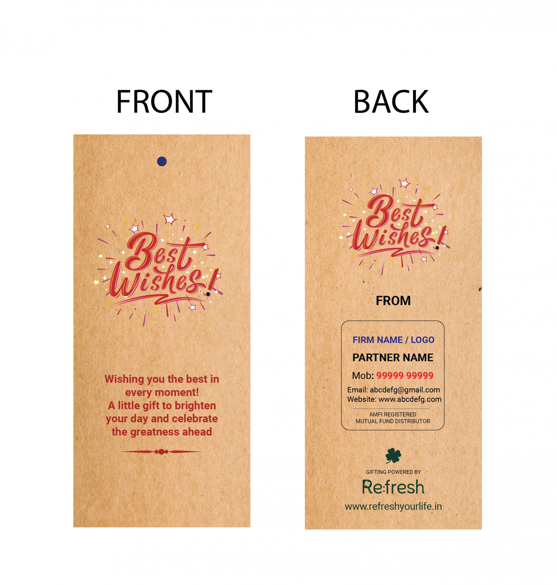 Best Wishes Tag For Jute Bag