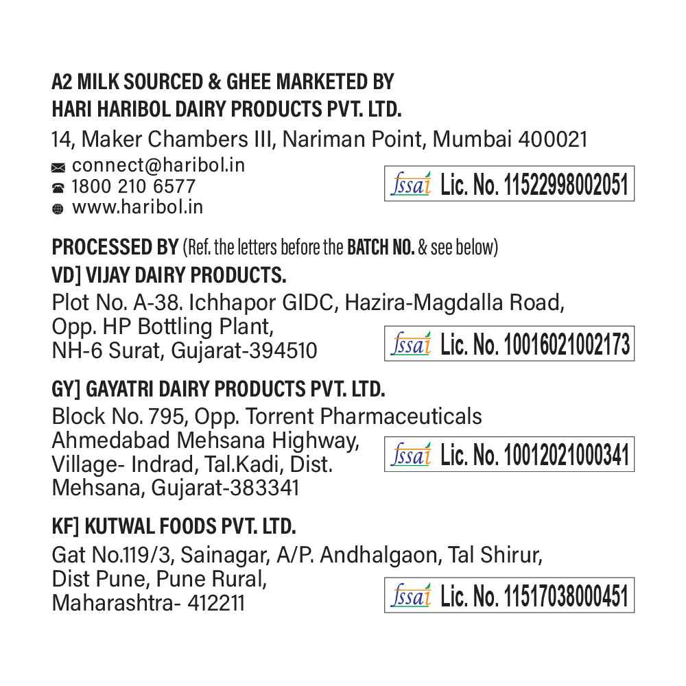 Hari Bol A2 Bilona Ghee - 500 Ml