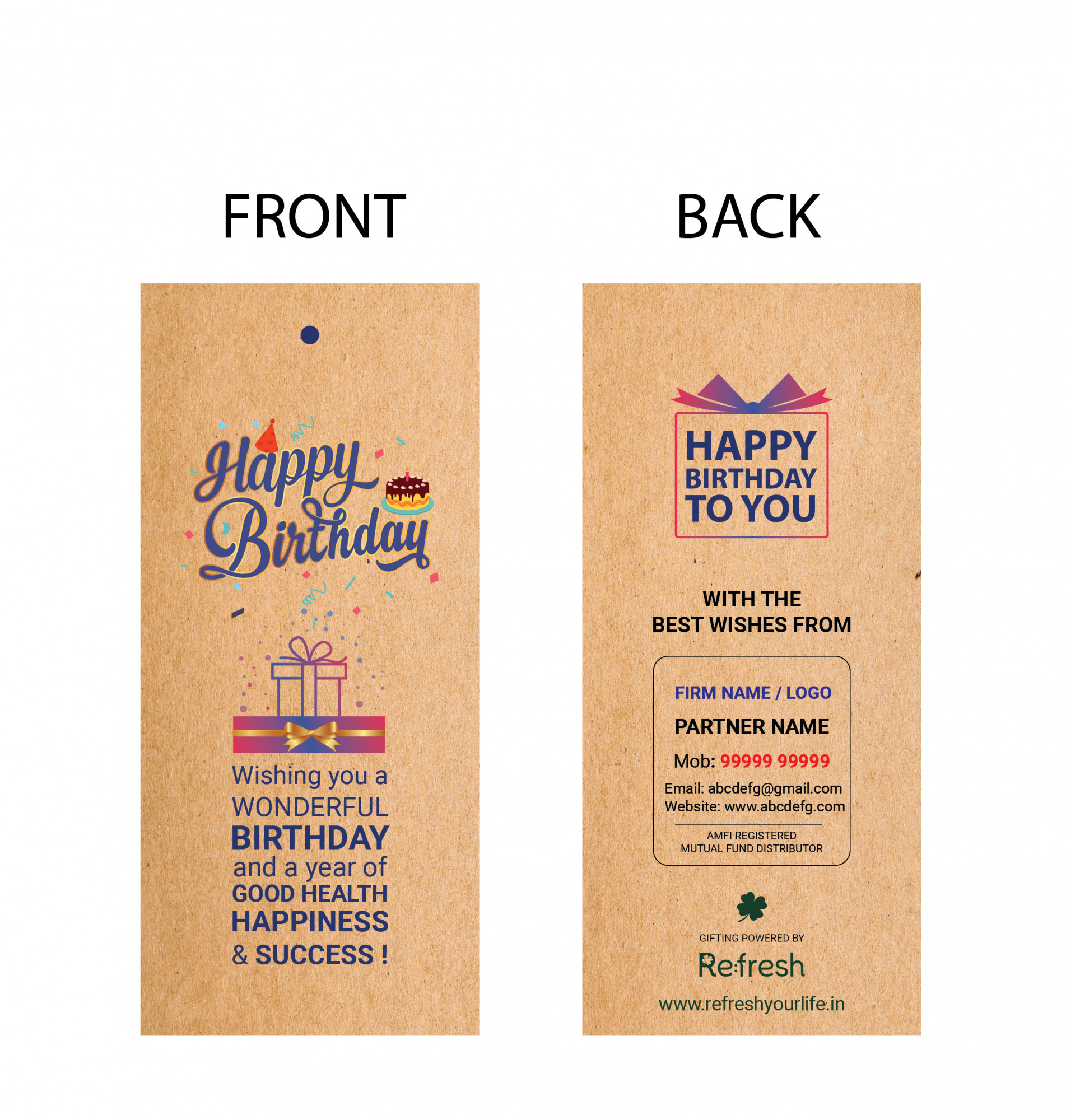 Birthday Tag For Jute Bag
