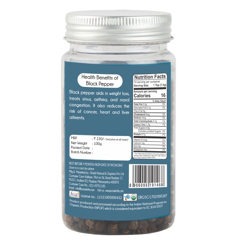 Praakritik Organic Black Pepper