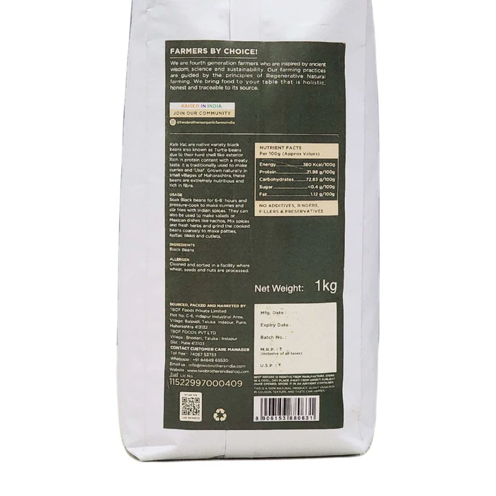 Two Brothers Organic Black Beans - 500 GM