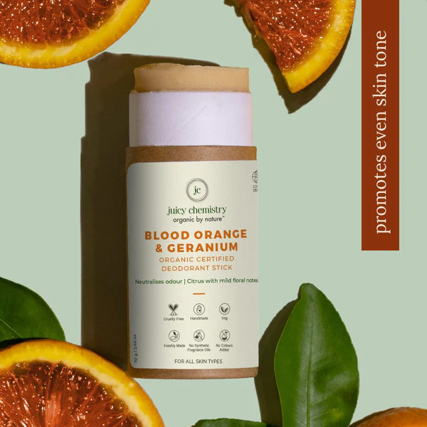 Juicy Chemistry Blood Orange  Geranium Organic Deodorant Stick