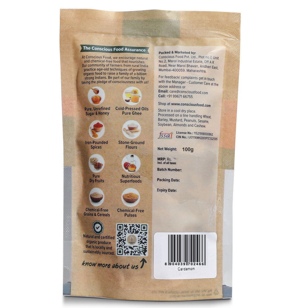 Conscious Food Cardamom - 100 Gm
