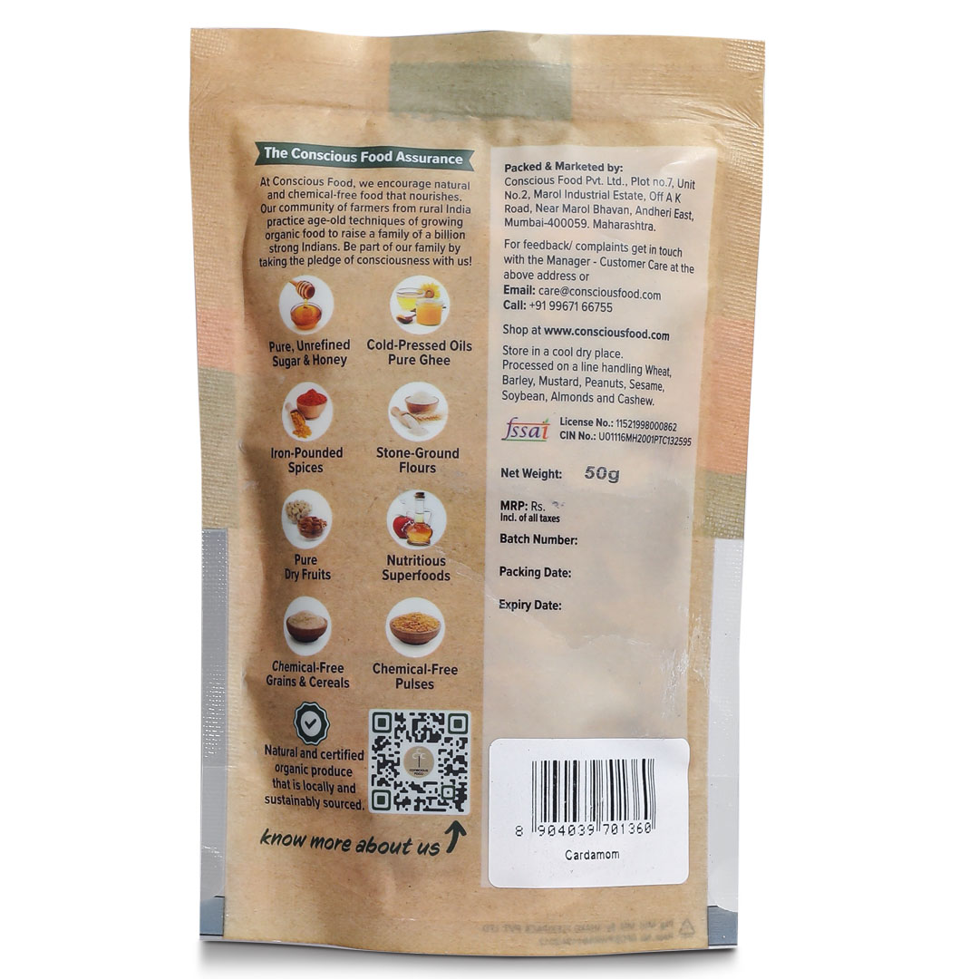 Conscious Food Cardamom - 50 Gm