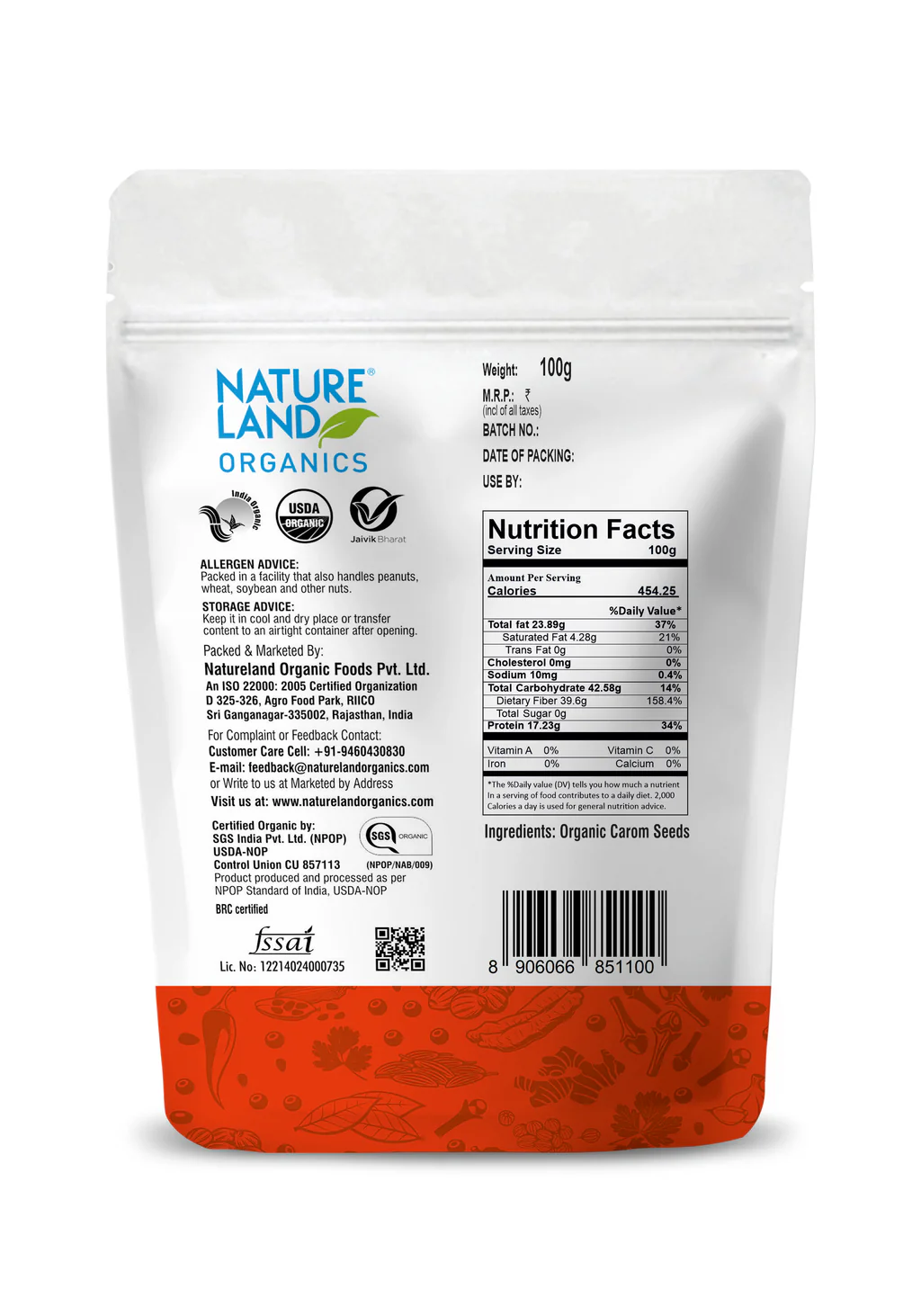 Natureland Ajwain Carom Seeds - 100 Gm