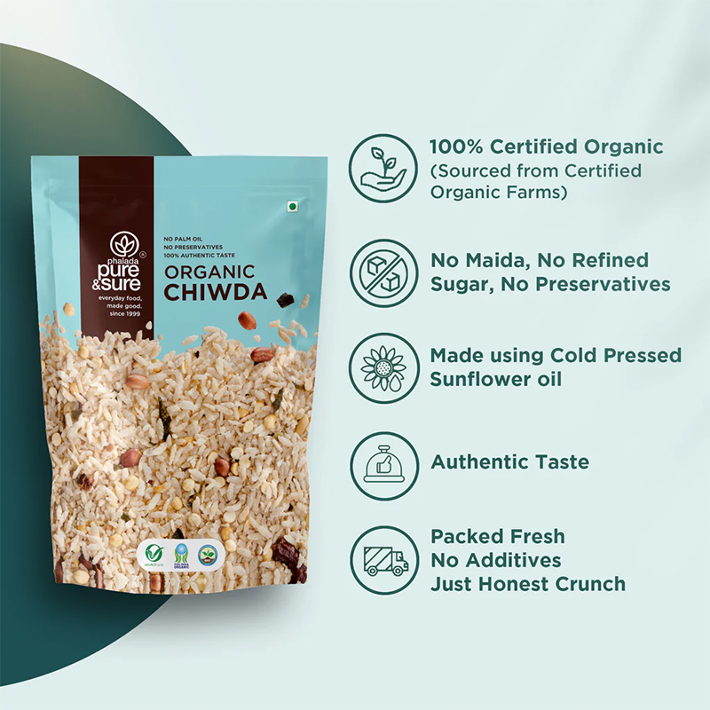 Pure  Sure Organic Sweet  Salt Chiwda - 100 Gm
