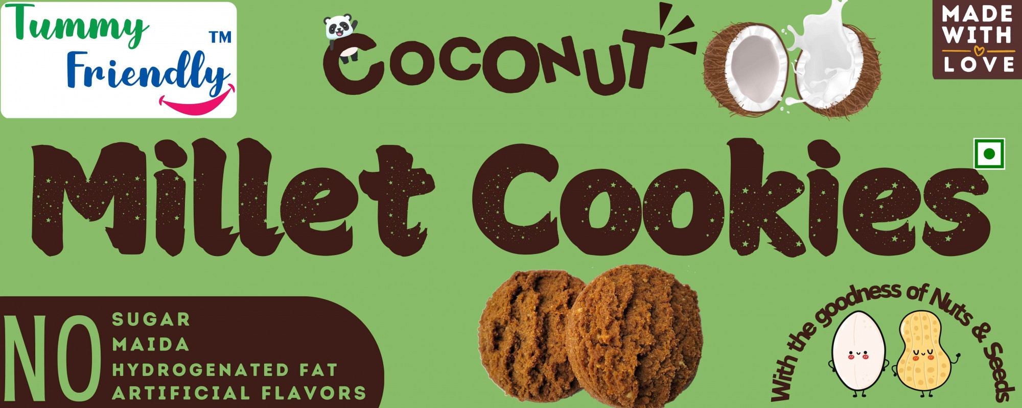 TummyFriendly Foods Millet Cookies Coconut - 75 Gm