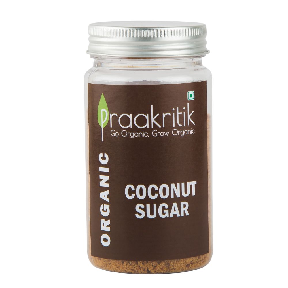 Praakritik Coconut Sugar Organic Coconut Palm Sugar with No Preservatives - Healthy Natural Unrefined Pure Sugar - Palm Sugar for Baking 100Gm